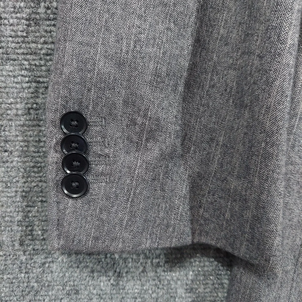 Banana Republic Blazer Mens 40R Gray Herringbone Tailored Fit Italian Fabric